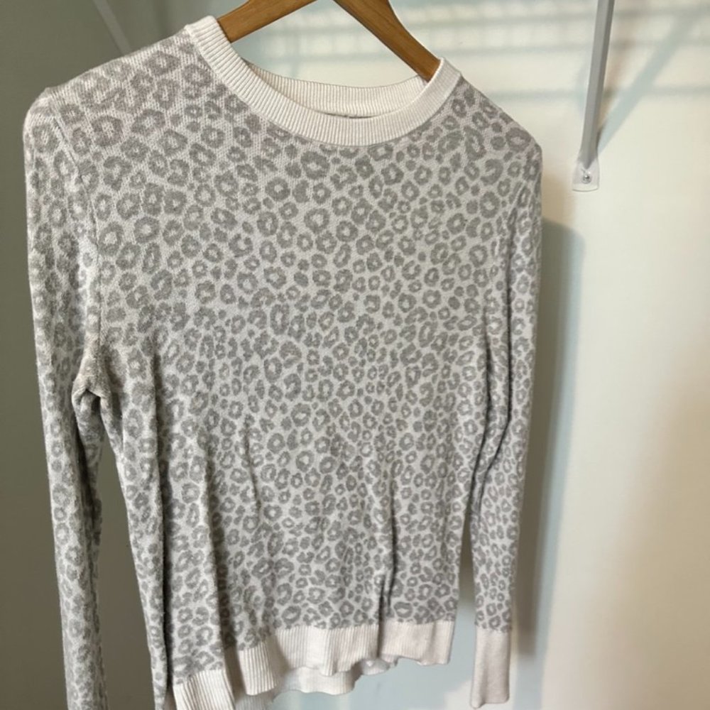 White/Gray Cheetah Print Sweater - A New Day